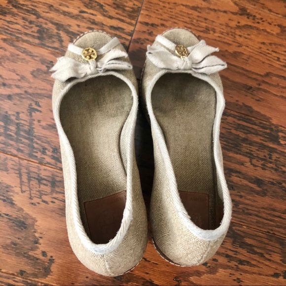 Tory Burch Jackie Peep Toe Espadrille Wedges US8 - Picture 6 of 10